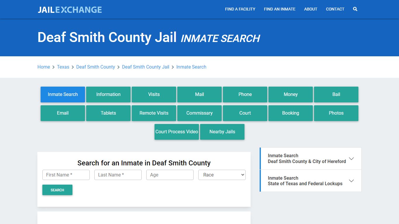 Deaf Smith County Jail, TX Inmate Search: Roster & Mugshots