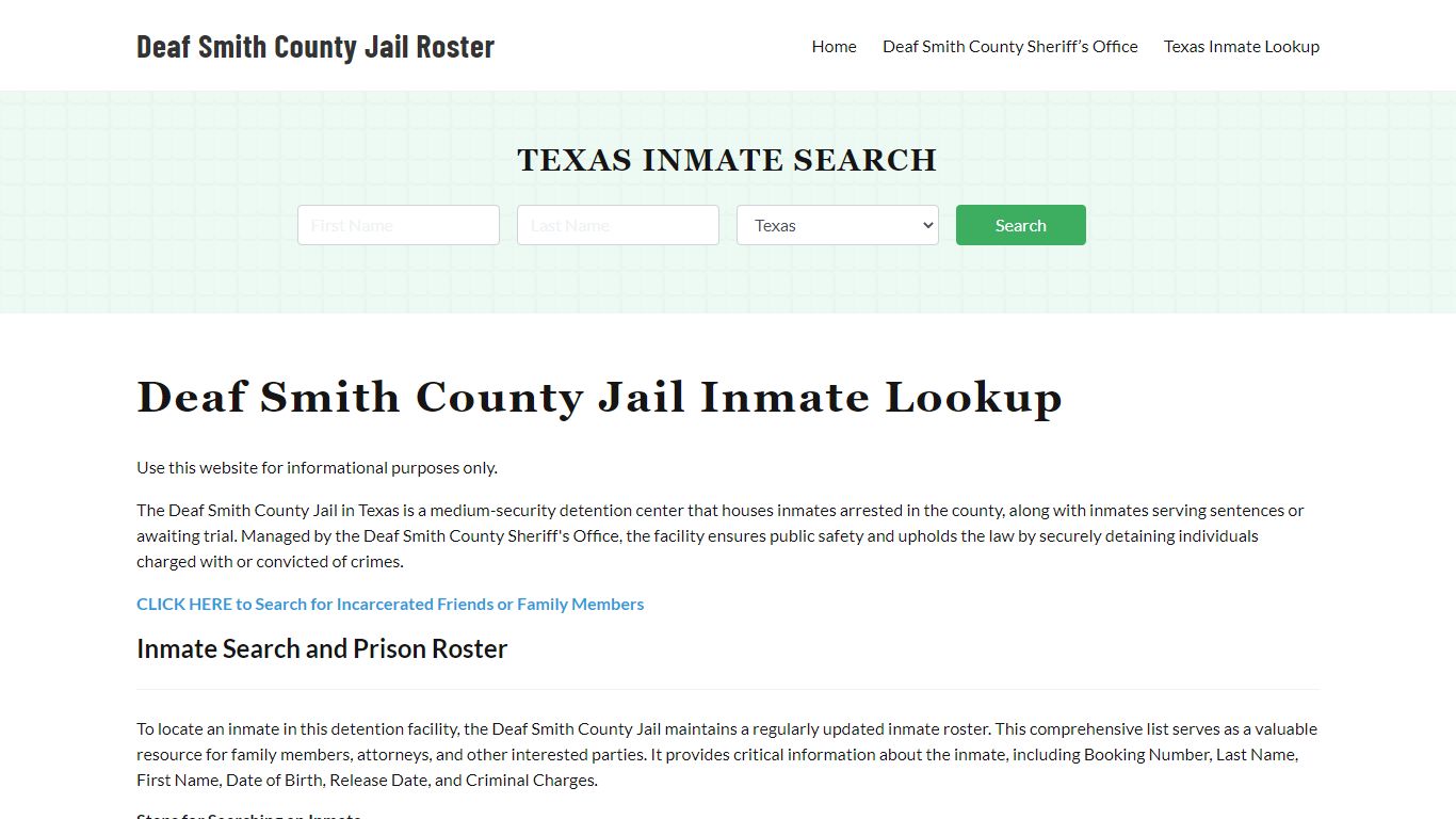 Deaf Smith County Jail Roster Lookup, TX, Inmate Search