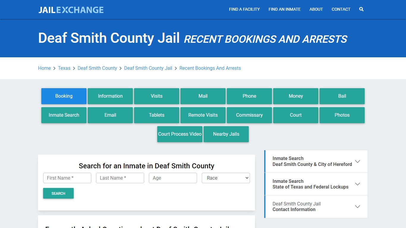 Deaf Smith County Jail Recent Bookings And Arrests