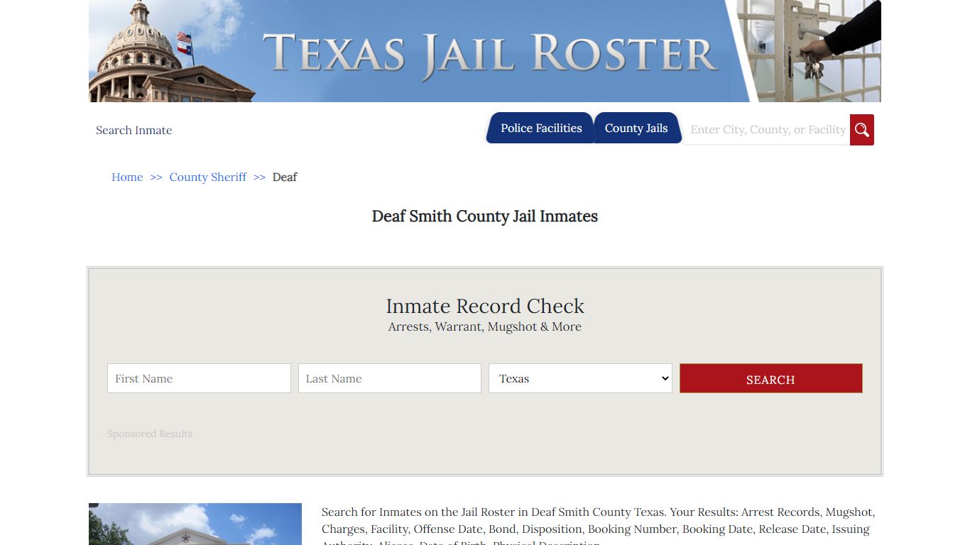 Deaf Smith County Jail Inmates - Jail Roster Search