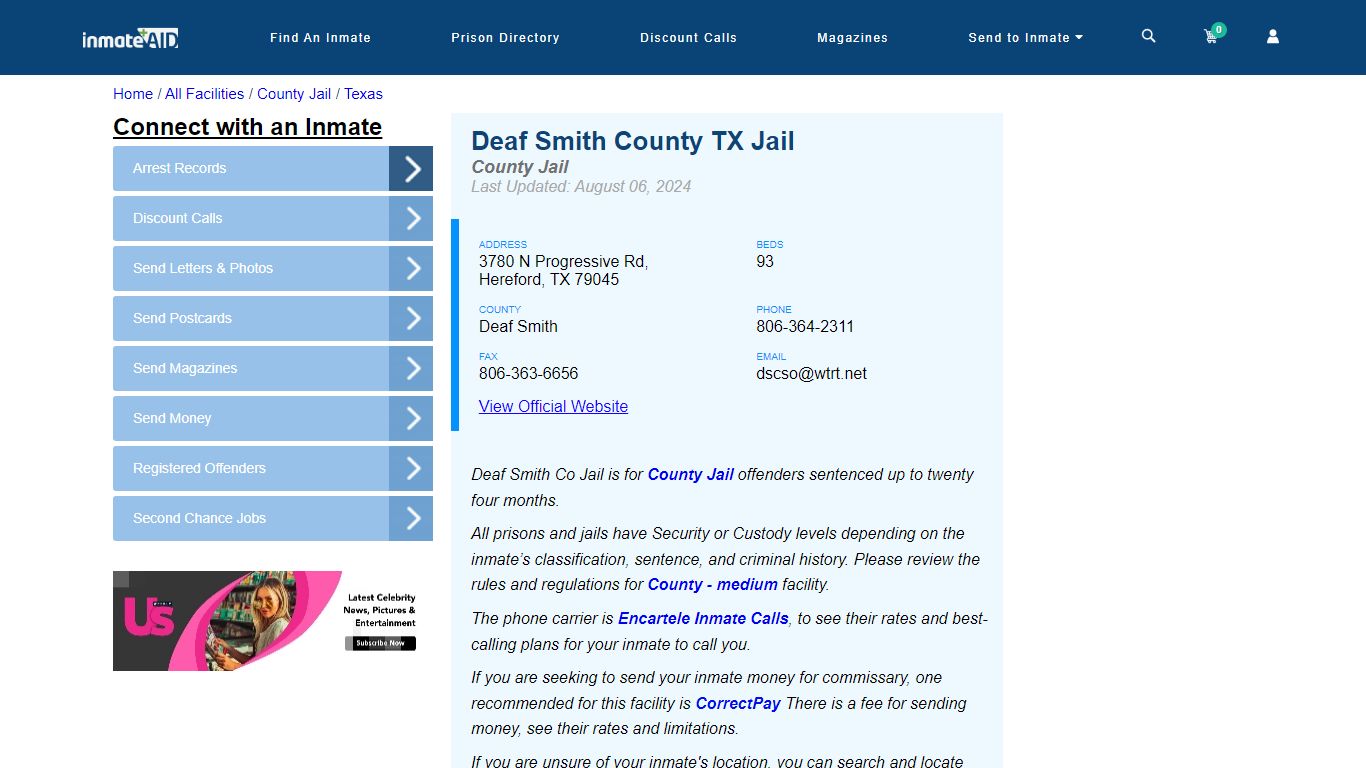 Deaf Smith County TX Jail - Inmate Locator